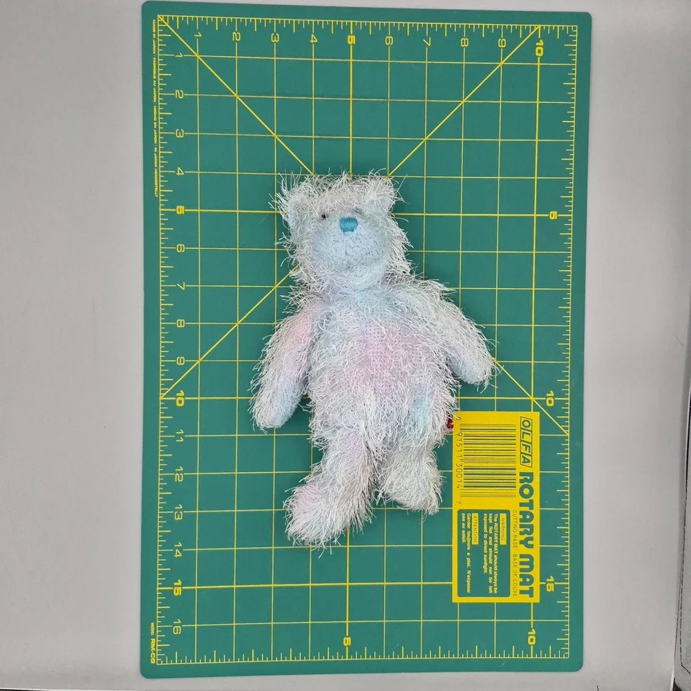 Ty The Punkies Collection 2002 Shaggy Blue Purple Frayed Eyelash Yarn Bear Plush